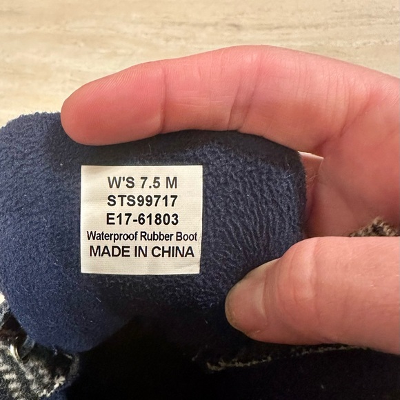 Sperry Saltwater Plaid Wool Winter Waterproof Duck Boots 7.5 - Picture 5 of 9